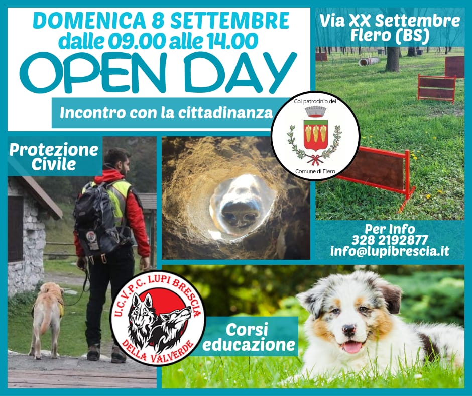 Open day con il gruppo cinofilo U.C.V.P.C. Lupi Brescia della Valverde